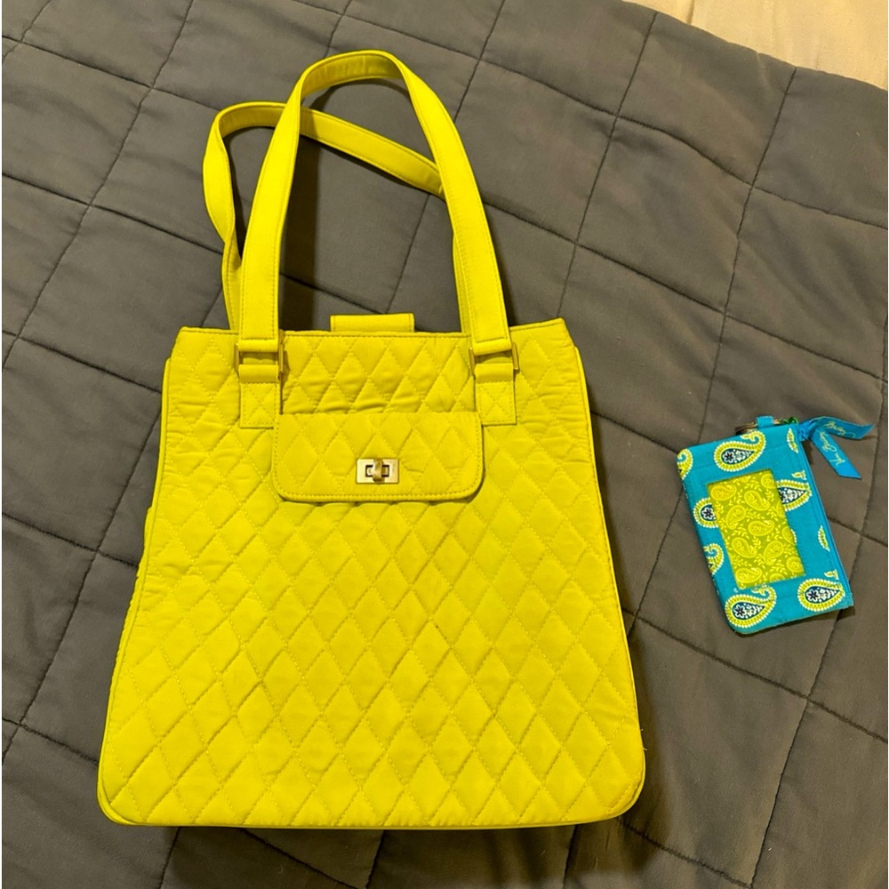 Vera Bradley Small Tote Purse Shoulder Bag Green